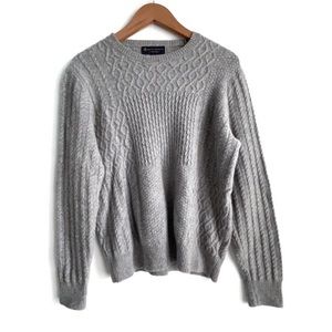 Brooks Brothers Italian Yarn Sweater Grey Merino Wool
